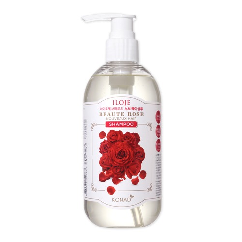 Konad ILOJE BEAUTE ROSE NOUVEAUX HAIR SHAMPOO Гипоаллергенный очищающий укрепляющий Шампунь для волос с ароматом розы, 300 мл