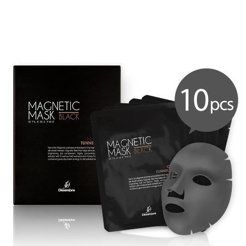 DESEMBRE MAGNETIC MASK BLACK Магнитная черная тканевая маска для лица, 30 мл x10 шт