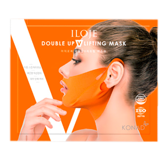 Konad ILOJE Double Up V lifting Mask Двойная тканевая маска для упругости, лифтинга и подтяжки нижней части лица V-линии подбородка, 1 шт.