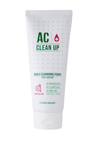 Etude House AC Clean Up Daily Cleansing Foam Пенка для умывания для проблемной кожи, 150 мл