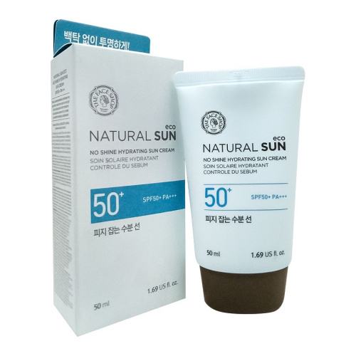 THE FACE SHOP Увлажняющий солнцезащитный крем Natural Sun Eco No Shine Hydrating Sun Cream SPF50+ PA +++