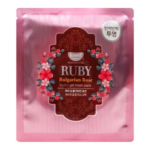 Petitfee Гидрогелевая маска с рубиновой пудрой и болгарской розой Koelf Ruby & Bulgarian Rose Mask Pack