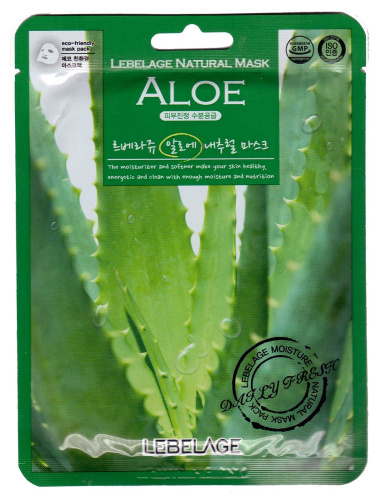 LEBELAGE Успокаивающая тканевая маска с соком алоэ Aloe Natural Mask