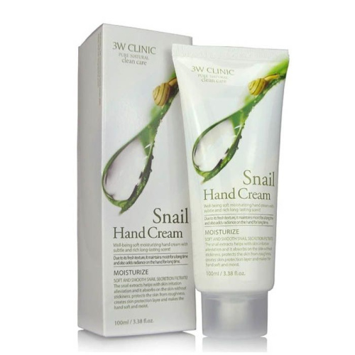 3W Clinic Увлажняющий крем для рук с муцином улитки Moisturizing Snail Hand Cream