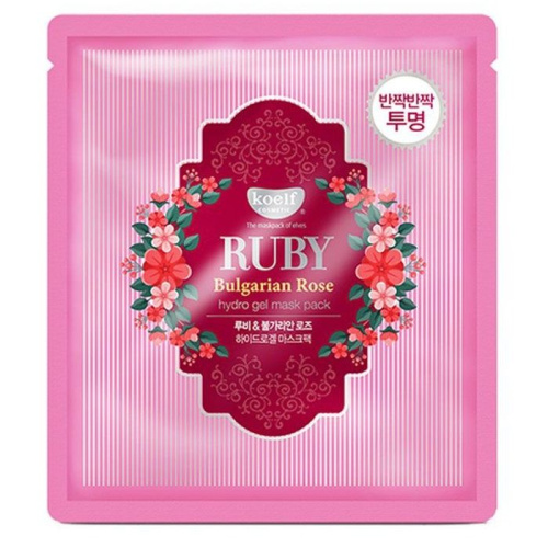 KOELF Набор/Маска для лица гидрогелевая с экстрактом болгарской розы RUBY & BULGARIAN ROSE, 5 шт