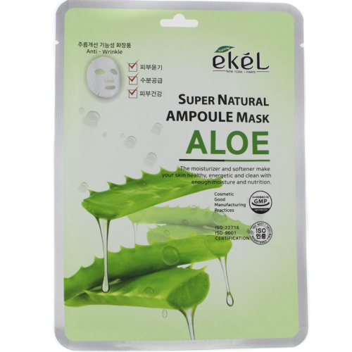 Ekel Super Natural Ampoule Mask Aloe Тканевая маска с экстрактом алоэ 25 г