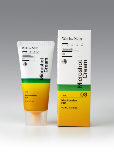 Wati For Skin Niacinamide EGF Microshot Cream Крем для лица с ниацинамидом, EGF пептидами и микроиглами, 50 мл