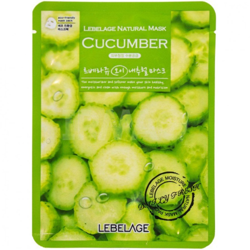 Lebelage Natural Mask Cucumber Тканевая маска для лица с экстрактом огурца 23 г