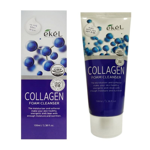 Ekel Foam Cleanser 180ml, Collagen Пенка для умывания антивозрастная с Коллагеном, 180 мл