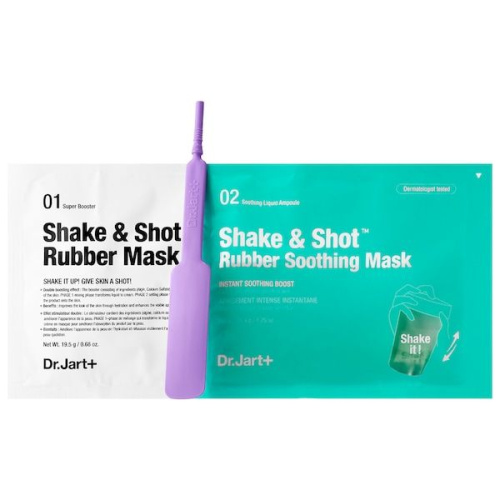 Dr.Jart+ Dermask Shaking Rubber Soothing Shot Успокаивающая альгинатная маска, 1 маска (бустер 35.5 г + ампула 19.5 г) фото 2