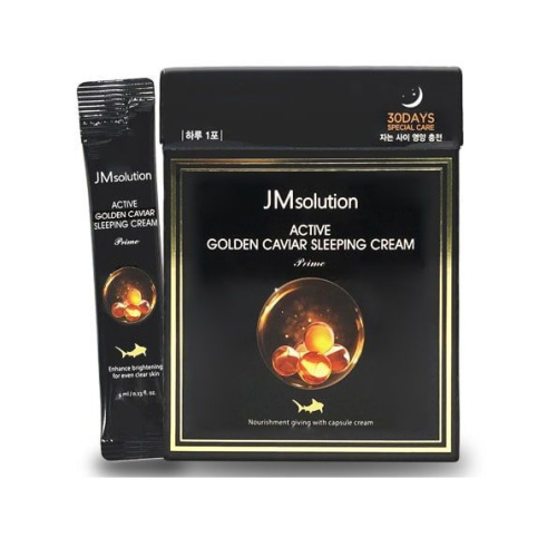 JM SOLUTION Golden Caviar Sleeping Cream Ночной крем с экстрактом икры и золотом,  4 мл х 30 шт.