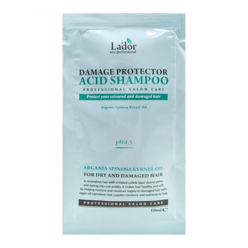 La'dor Бесщелочной шампунь с коллагеном и аргановым маслом Damaged Protector Acid Shampoo 10ml [POUCH]