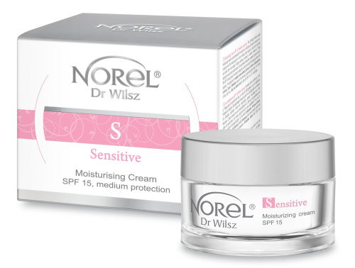 Norel Dr. Wilsz Sensitive - Moisturizing medium protection cream, SPF 15 Увлажняющий крем для чувствительной кожи, склонной к куперозу с SPF 15