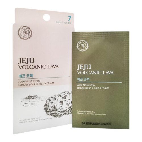 THE FACE SHOP Очищающий пластырь с алоэ вера для носа Jeju Volcanic Lava Aloe Nose Strips