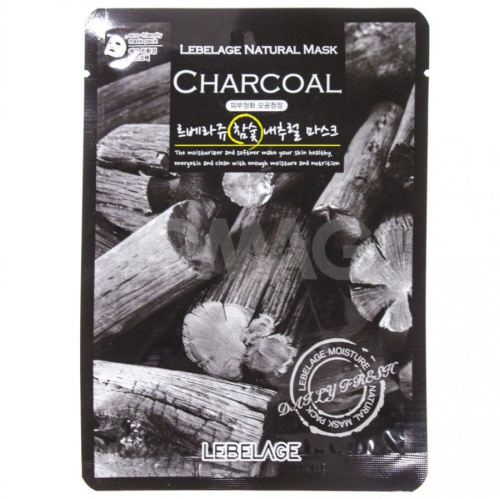 Lebelage Natural Mask Charcoal Тканевая маска для лица с экстрактом древесного угля 23 г