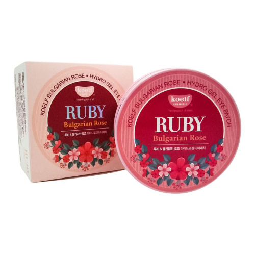 Petitfee Гидрогелевые патчи для кожи вокруг глаз с рубиновой пудрой Koelf Ruby & Bulgarian Rose Eye Patch