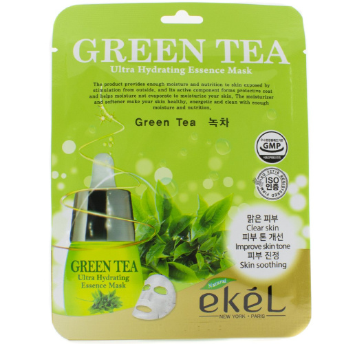 Ekel Ultra Hydrating Essence Mask Green Tea Тканевая маска с зеленым чаем 25 мл