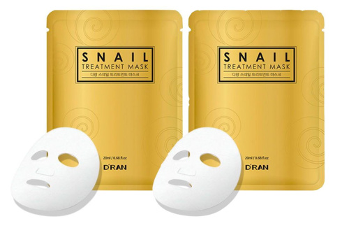 D'RAN New Snail Treatment Mask Улиточная маска, 2 шт