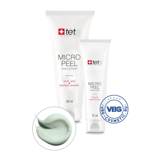 TETe Micro Peel 75 ml Мягкий эксфолиант с молочной/гликолевой кислотами и бамбуковой пудрой 75 мл