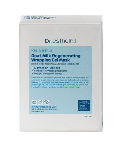 Dr.esthe Rx Real Goat Milk Regenerating Wrapping Gel Mask Регенерирующая гидрогелевая маска для лица с козьим молоком, 4 шт х 37г