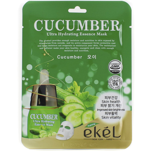 Ekel Ultra Hydrating Essence Mask Cucumber Тканевая маска с экстрактом огурца 25 мл