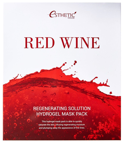 Esthetic House Набор/Гидрогелевая маска для лица RED WINE REGENERATING SOLUTION HYDROGEL MASK PACK, 5 шт