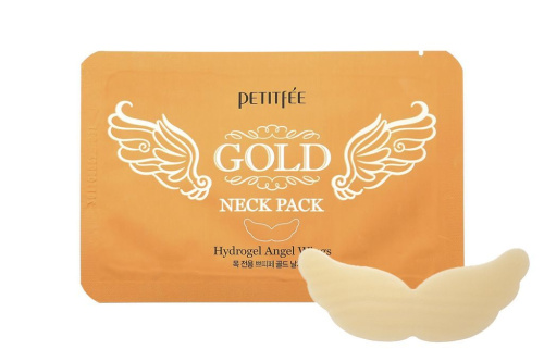 Petitfee Gold Neck Pack Гидрогелевые патчи с золотом для области вокруг шеи, 10 г