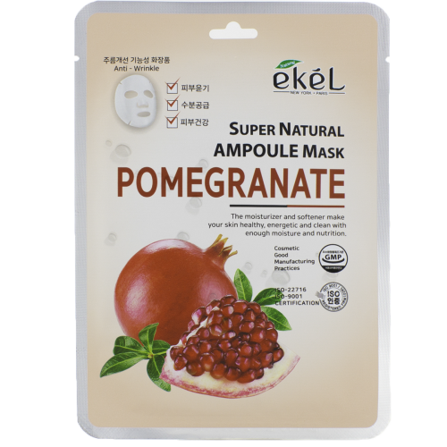 Ekel Super Natural Ampoule Mask Pomegranate Тканевая маска с экстрактом граната 25 г